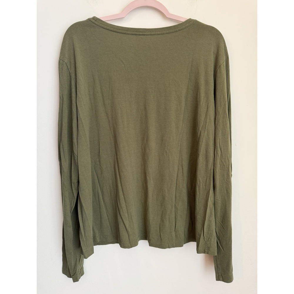 Onno Womens T Shirt XL Green Long Sleeve Organic Cotton Bamboo *READ* - Picture 2 of 10